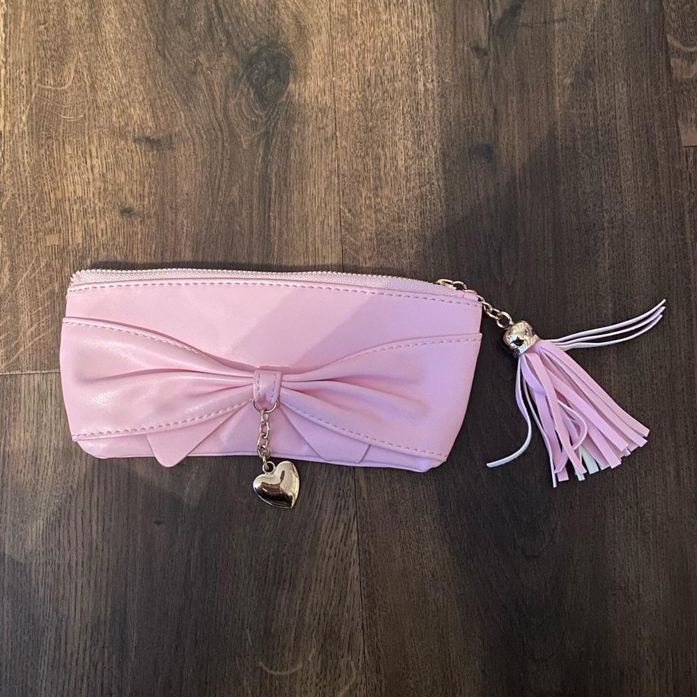 Baby Pink Bow Wristlet
